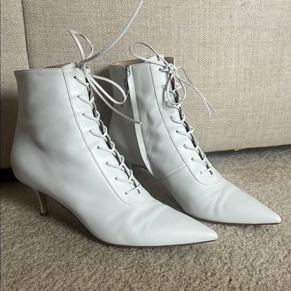 Gianvito Rossi White Lace-Up Boots